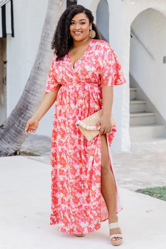 Ready For You Maxi Dress in Watercolor Red Floral Print | Pink Lily