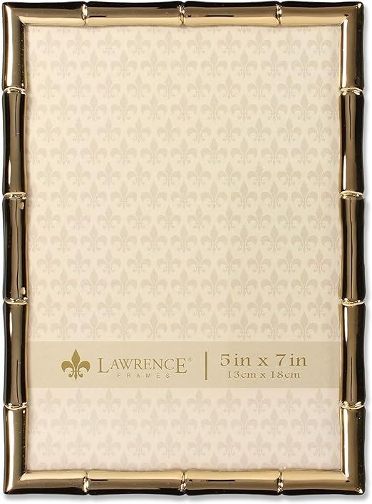 Lawrence Frames Bamboo Design Metal Frame, 5x7, Gold | Amazon (US)