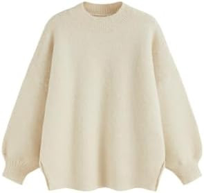 CIDER Womens Wool Blend Oversized Knit Sweater Pullover Crew Neck Casual Cozy Sweaters Trendy | Amazon (US)