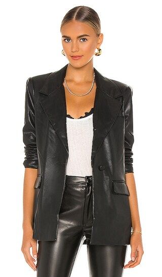 Downtown Vegan Leather Blazer en Black | Revolve Clothing (Global)