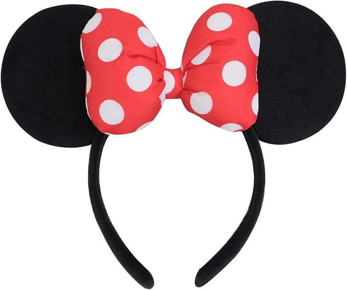 Mouse Ear Headband with 3D Cotton Bow, Polka Dot Bow Mouse Party Costume Accessories for Women Gi... | Amazon (US)