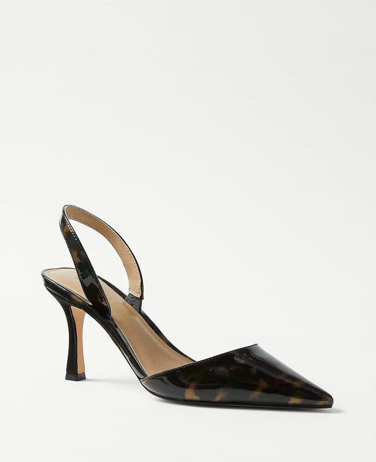 Tortoiseshell Print Kerry Slingback Pumps | Ann Taylor (US)
