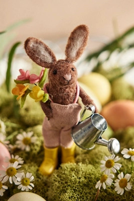 Watering Can Bunny Felt Critter | Terrain