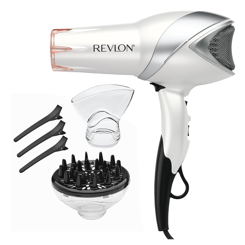 REVLON Infrared Hair Dryer with Diffuser - Ionic Blow Dryer, Diffuser, and Concentrator, Infrared... | Amazon (US)
