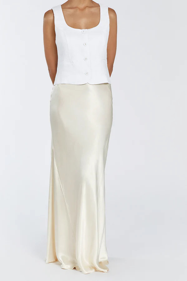 CHARLI CREAM SATIN MAXI SKIRT | DISSH