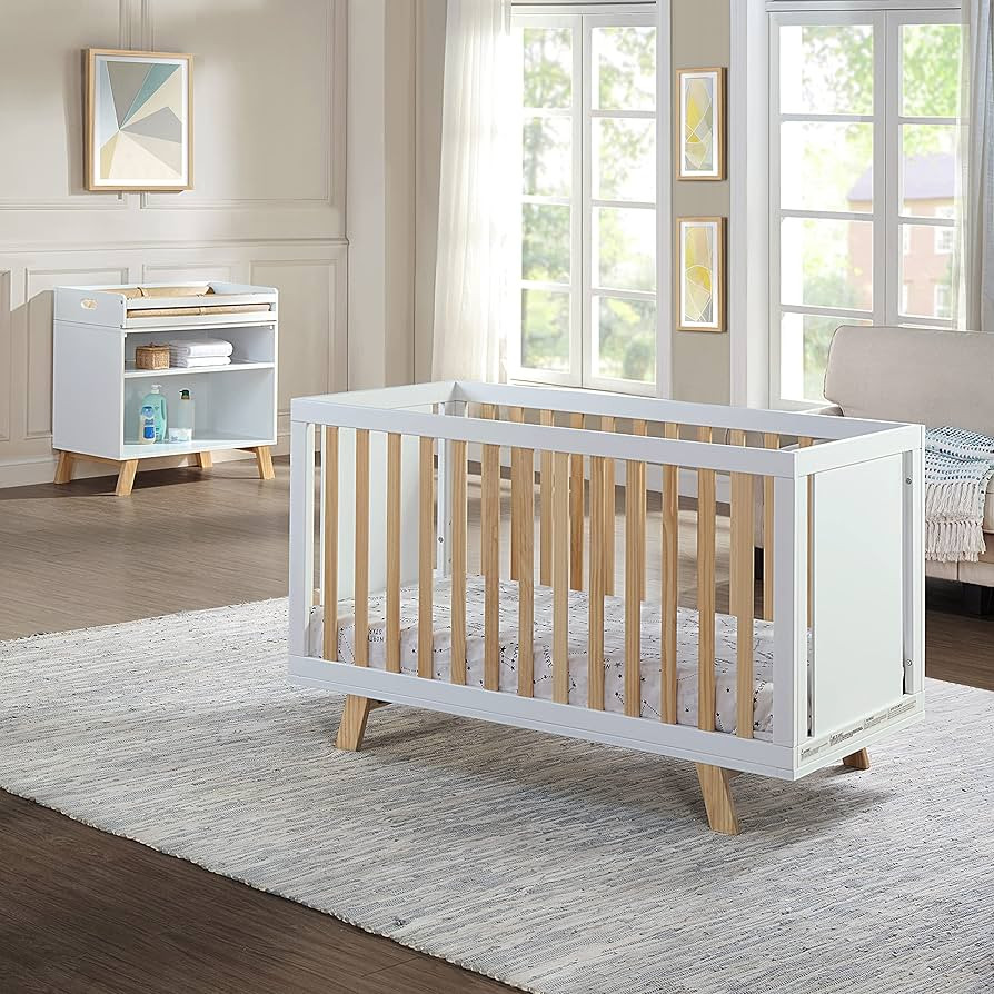 Suite Bebe Livia Convertible Crib in White & Natural | Amazon (US)
