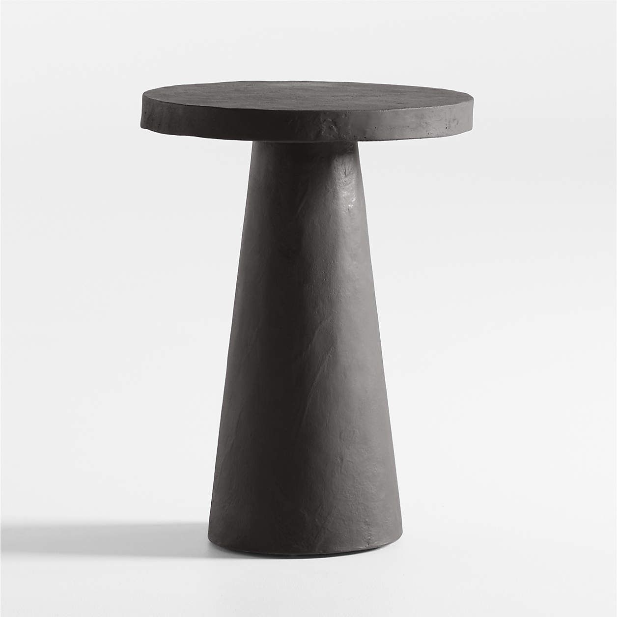 Willy White Plaster Round Pedestal Side Table by Leanne Ford + Reviews | Crate & Barrel | Crate & Barrel