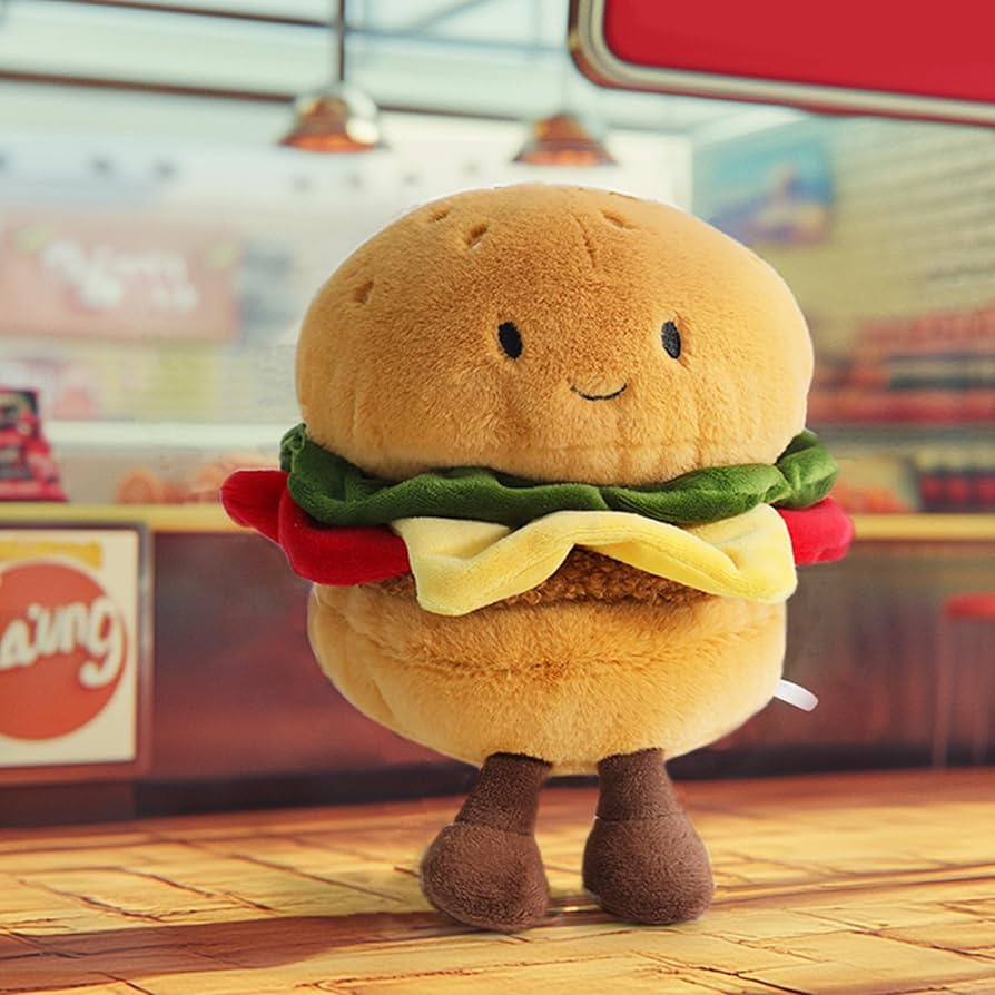 RECUR Hamburger Stuffed Toy,Soft Food Plush,Cute Plushie 8 Inches, Adorable Gift for All Ages | Amazon (US)