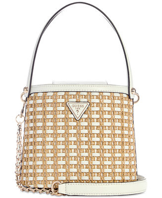 GUESS Atalia Mini Raffia Crossbody Bucket Bag  - Macy's | Macy's