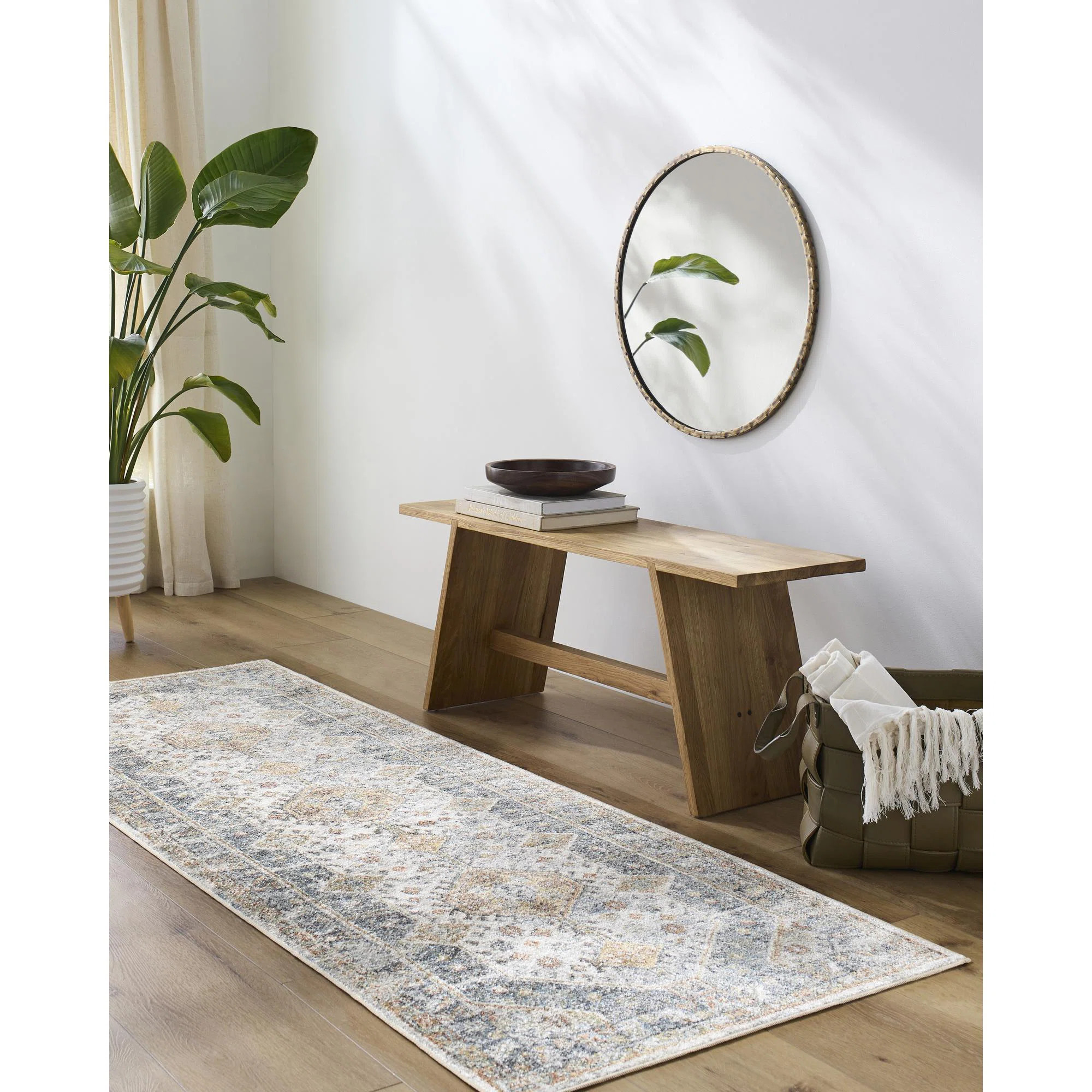 Langley Street® Washburn Machine Washable Oriental Blue/Ivory Area Rug & Reviews | Wayfair | Wayfair North America