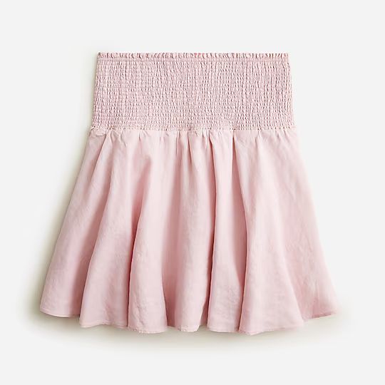 Linen smocked mini skirt | J.Crew US