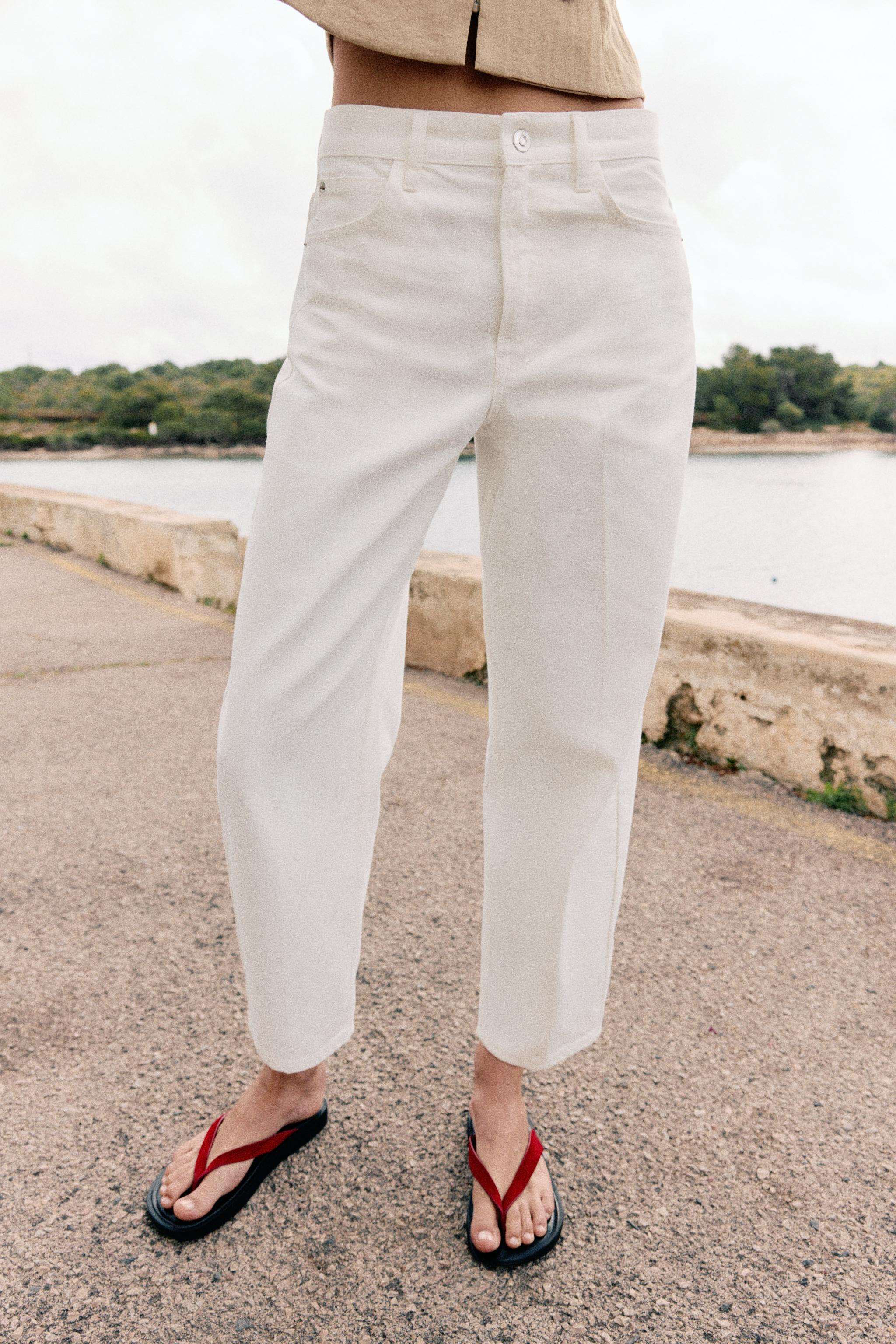 Z1975 MID-RISE BARREL JEANS WITH PRESSED CREASE | Zara US
