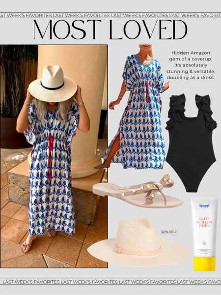 Most loved cover up! The amount of requests I had for this cover up today was insane! Looks like anthro but it’s Amazon! LOVE it! Must have- could be worn as a dress too!
Hat is on major sale 30% off! 

Coverup. Summer style. Amazon fashion. Maxi dress. 

#LTKSaleAlert #LTKSwim #LTKStyleTip