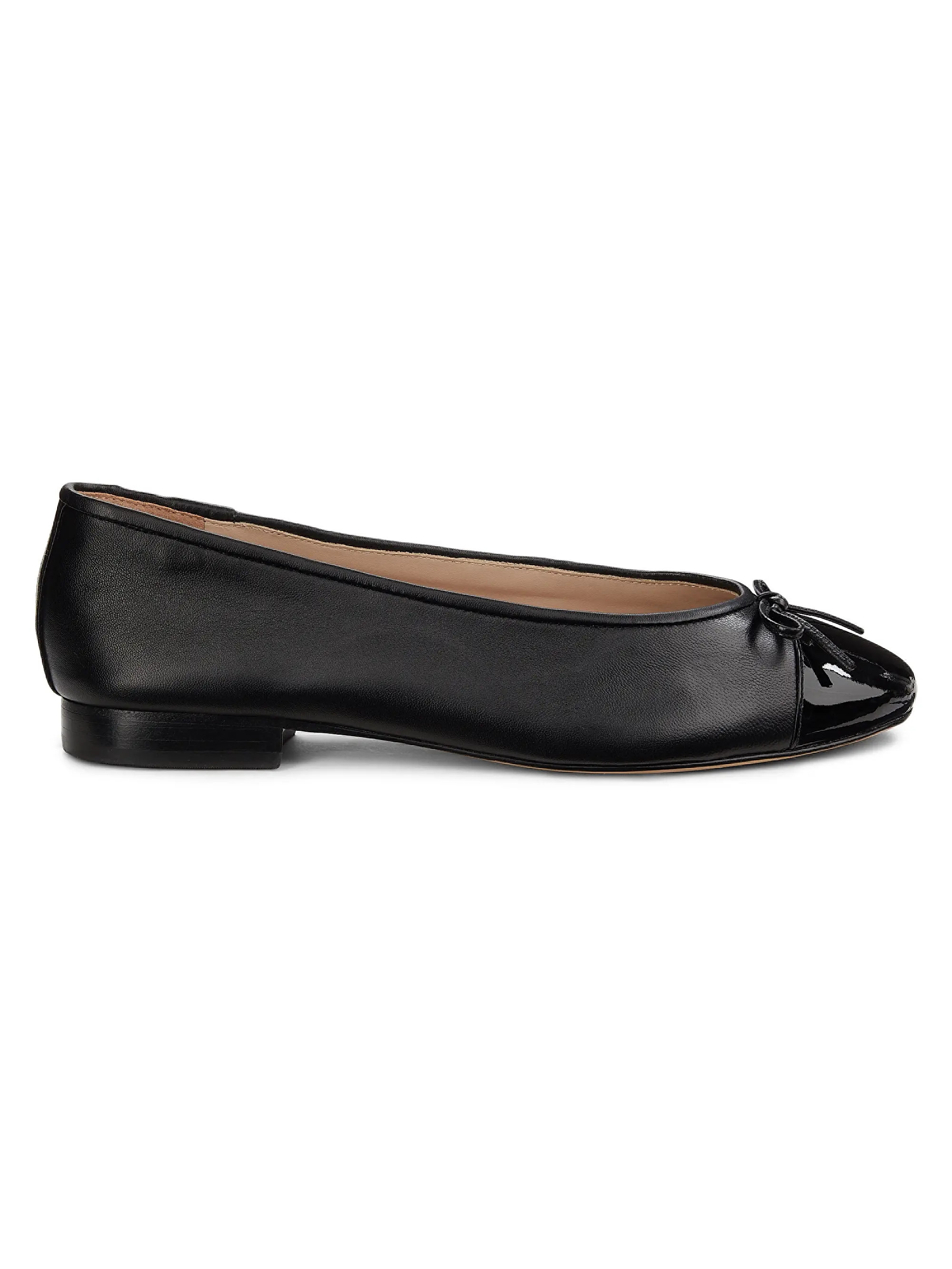 Saks Fifth Avenue Cap-Toe Leather Ballet Flat | Saks Fifth Avenue | Saks Fifth Avenue