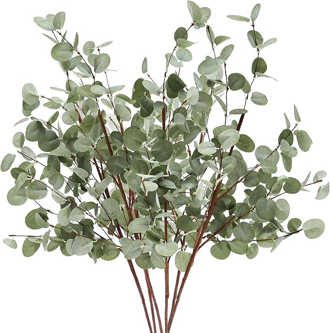 6 Pcs 30" Extra Long Artificial Eucalyptus Stems, Tall Greenery Stems, Fake Eucalyptus Plants for... | Amazon (US)