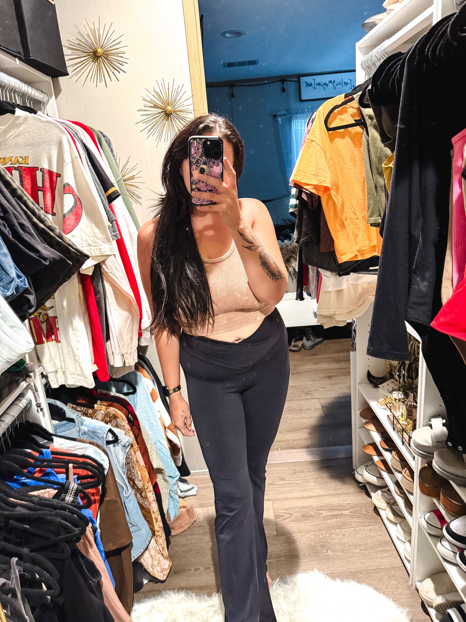 Can never go wrong with a pair of flare leggings and a bralette 

Sizing details:
I’m 5’3 and 149 lbs
•top is L/XL (I’m a DDD bust) 
•bottoms are a M 

Flare leggings 
Casual outfit 
Comfy outfit 

#LTKBacktoSchool #LTKActive #LTKMidsize