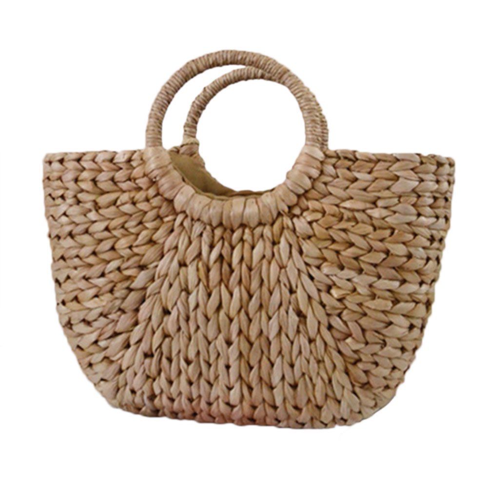 Moon Bag Fresh Yellow Grass Straw Braided Bag Rattan Bag Semi-Circle Handbag Straw Braided Bag Be... | Walmart (US)