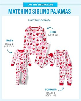 The Children's Place Baby and Toddler Valentine's Day Snug Fit 100% Cotton Pajama | Amazon (US)