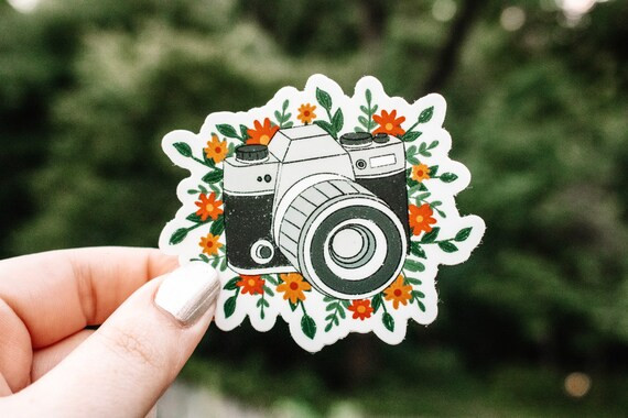 Vintage Floral Camera Sticker | Photographer Sticker, Photographer Gift, Photography, Photographe... | Etsy (US)