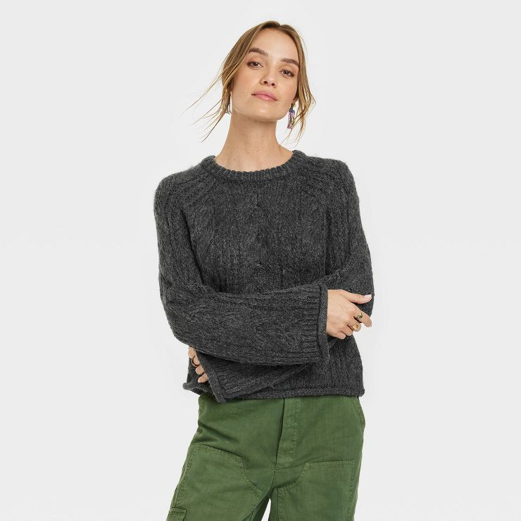 Women's Cable Knit Crewneck Pullover Sweater - Universal Thread™ | Target