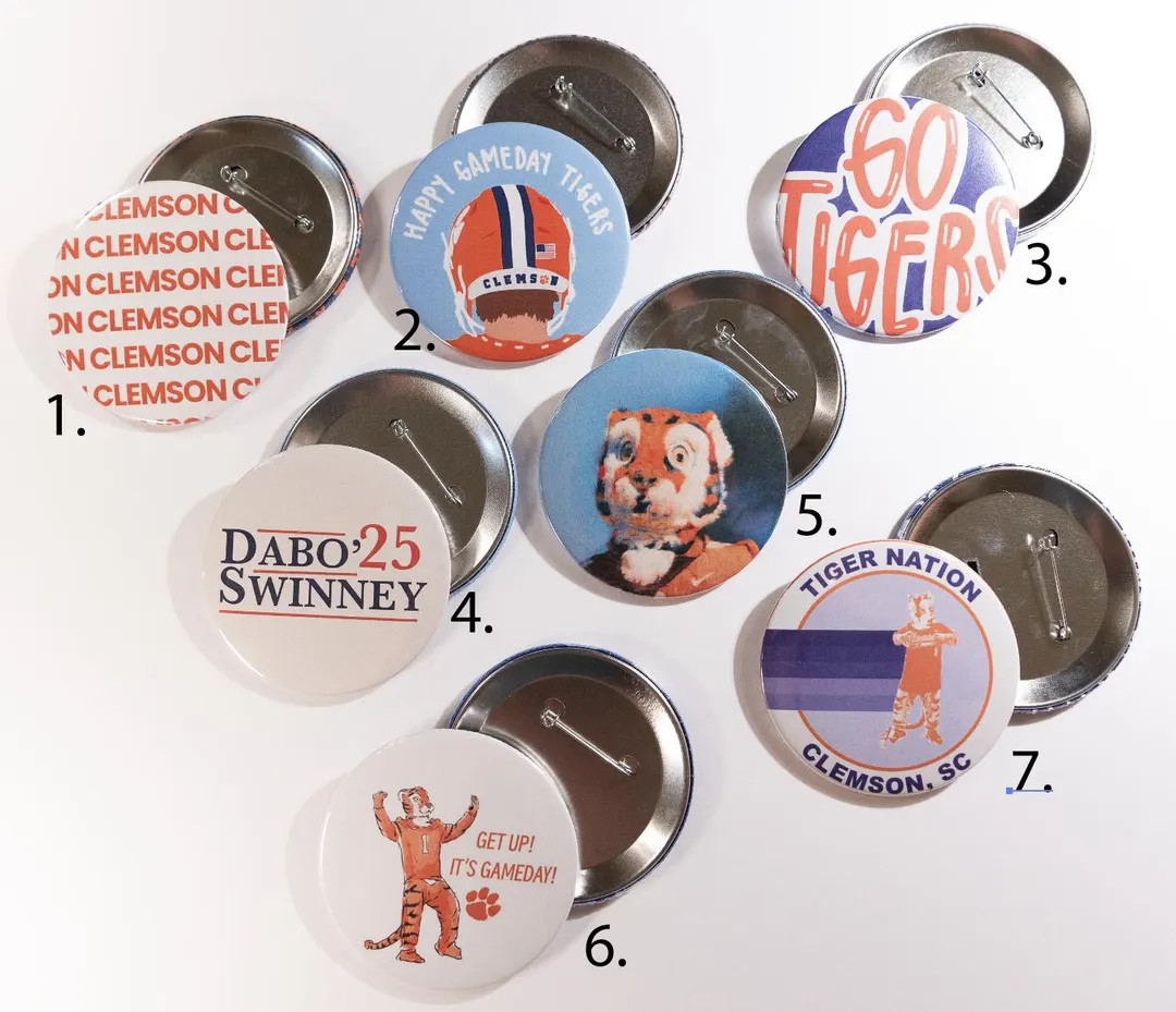 CLEMSON Game Day Buttons 3" - Etsy | Etsy (US)