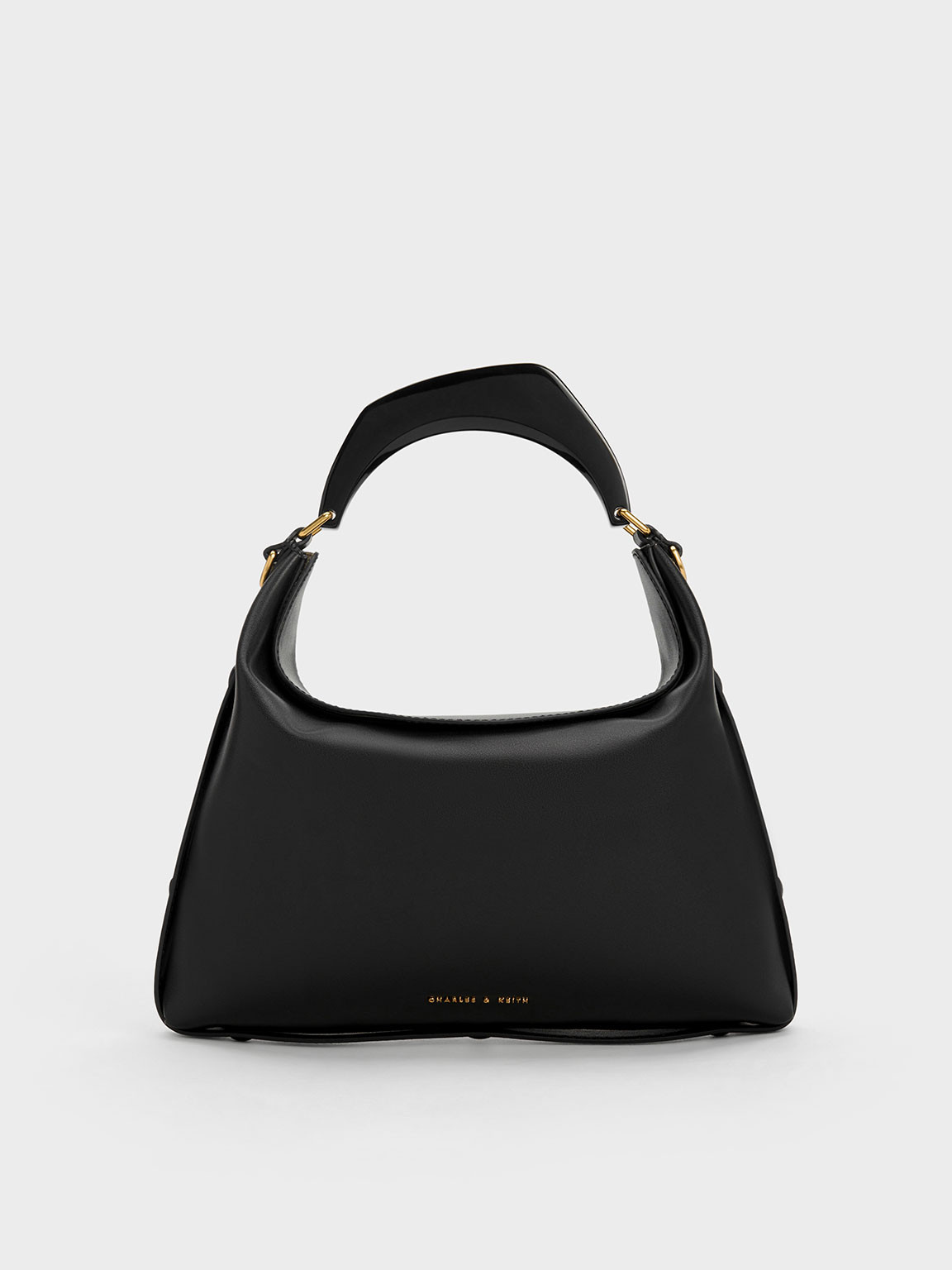 Marlin Acrylic Handle Hobo Bag
 - Black | Charles & Keith UK
