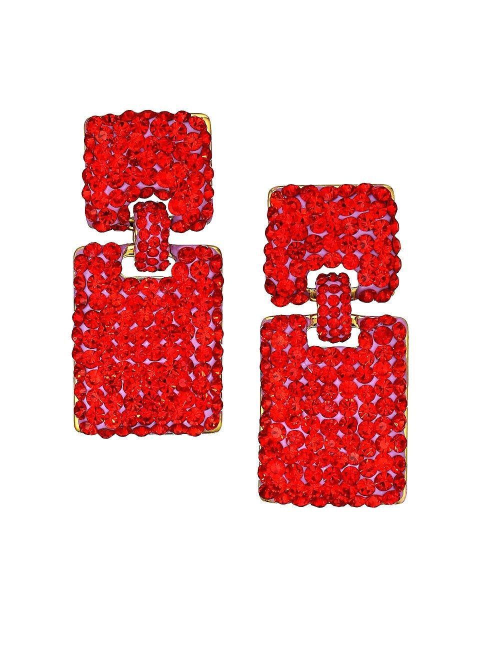 Lele Sadoughi Women's 14K Goldplated Crystal Victoria Double-Drop Earrings - Red | Saks Fifth Avenue