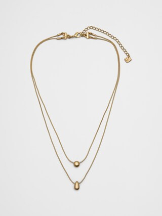 Layered Metal Pendant Necklace | Banana Republic Factory