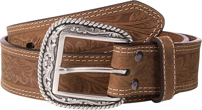 ARIAT Men's Leather Floral Embossed Belt | Amazon (US)