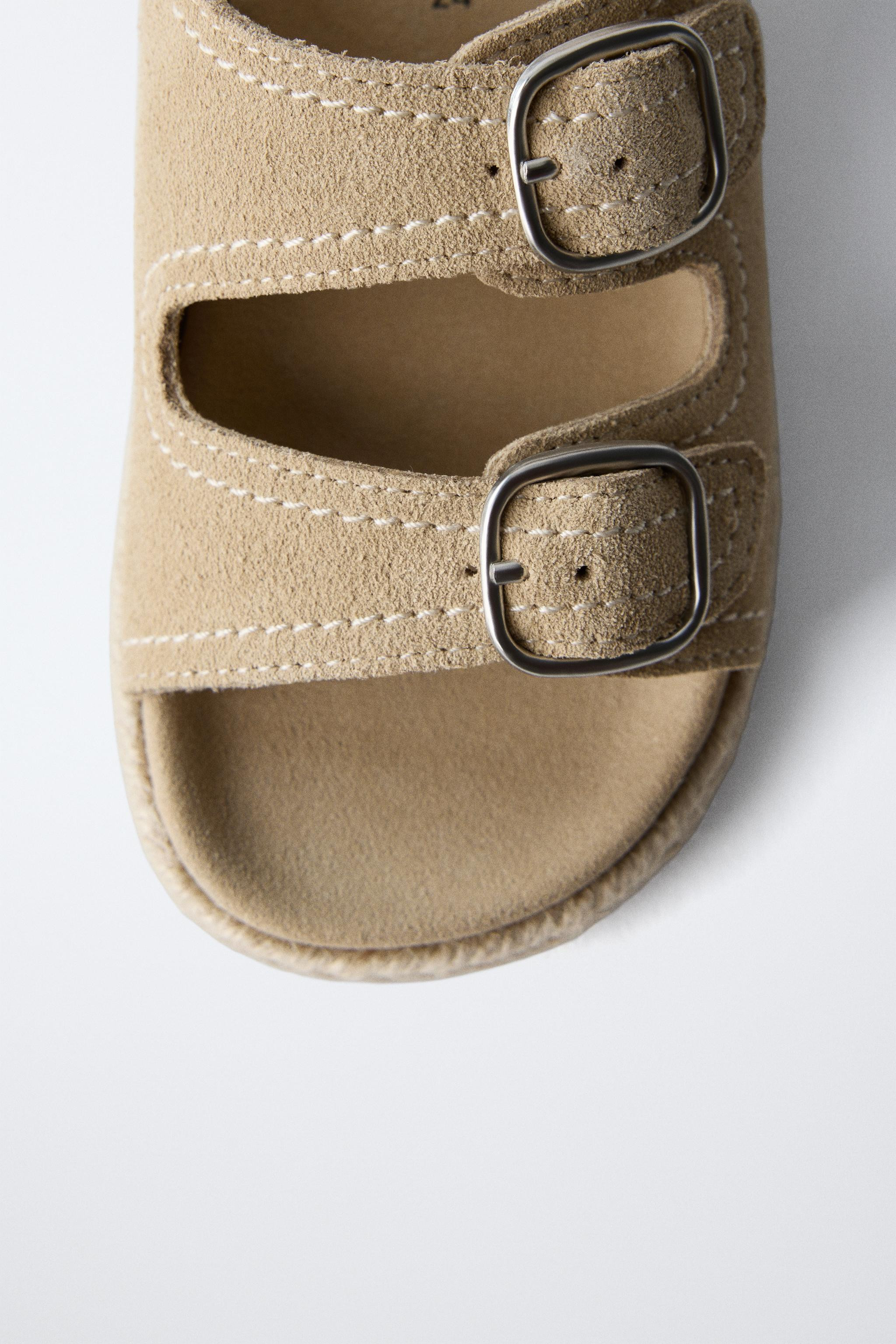 JUTE AND LEATHER SANDALS Sand Brown Green | Zara UK