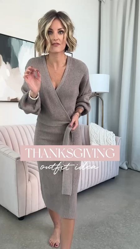 The perfect wrap sweater dress for Thanksgiving! I am wearing an XS! Linking some other options too 👏 

Loverly Grey, fall outfit idea

#LTKstyletip #LTKHoliday #LTKSeasonal