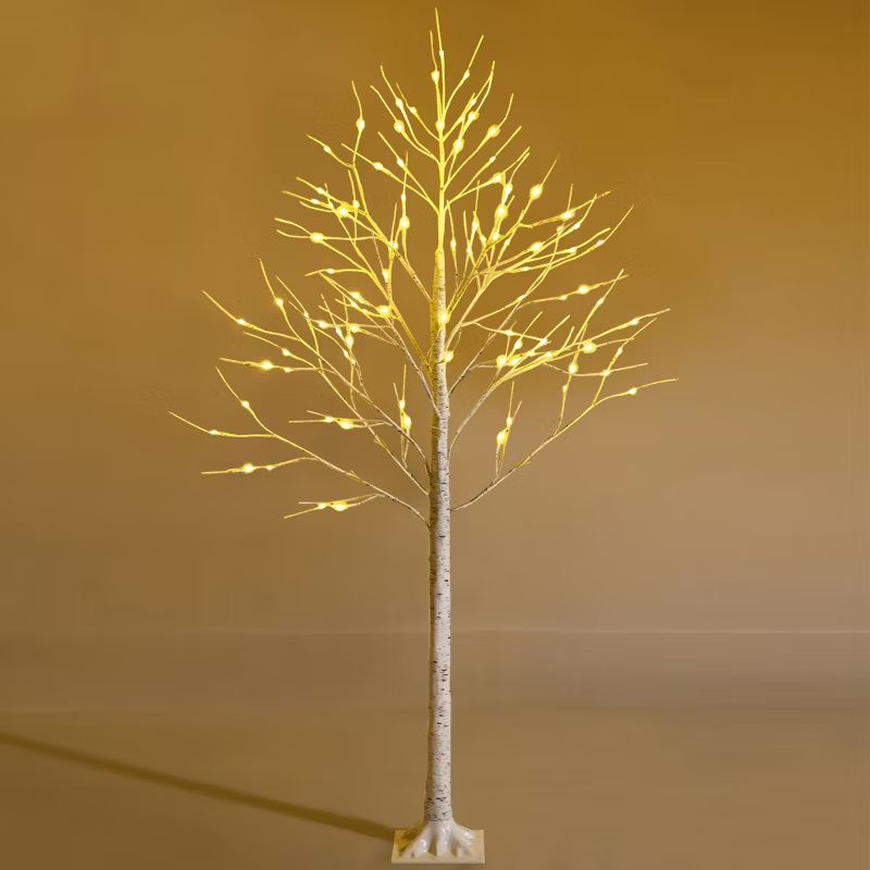 Costway 6ft Pre-lit White Twig Birch Tree for Christmas Holiday w/96 LED Lights | Target