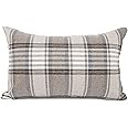 YOUR SMILE Retro Farmhouse Buffalo Tartan Chequer Stripe Plaid Cotton Linen Decorative Throw Pill... | Amazon (US)