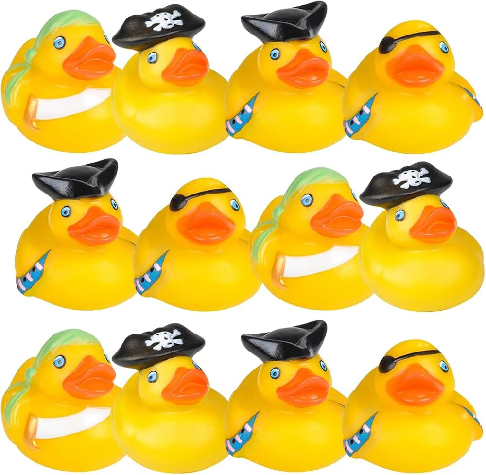 ArtCreativity 2 Inch Pirate Rubber Duckies (Pack of 12) Cute Duck Bath Tub Pool Toys, Ideal for P... | Amazon (US)