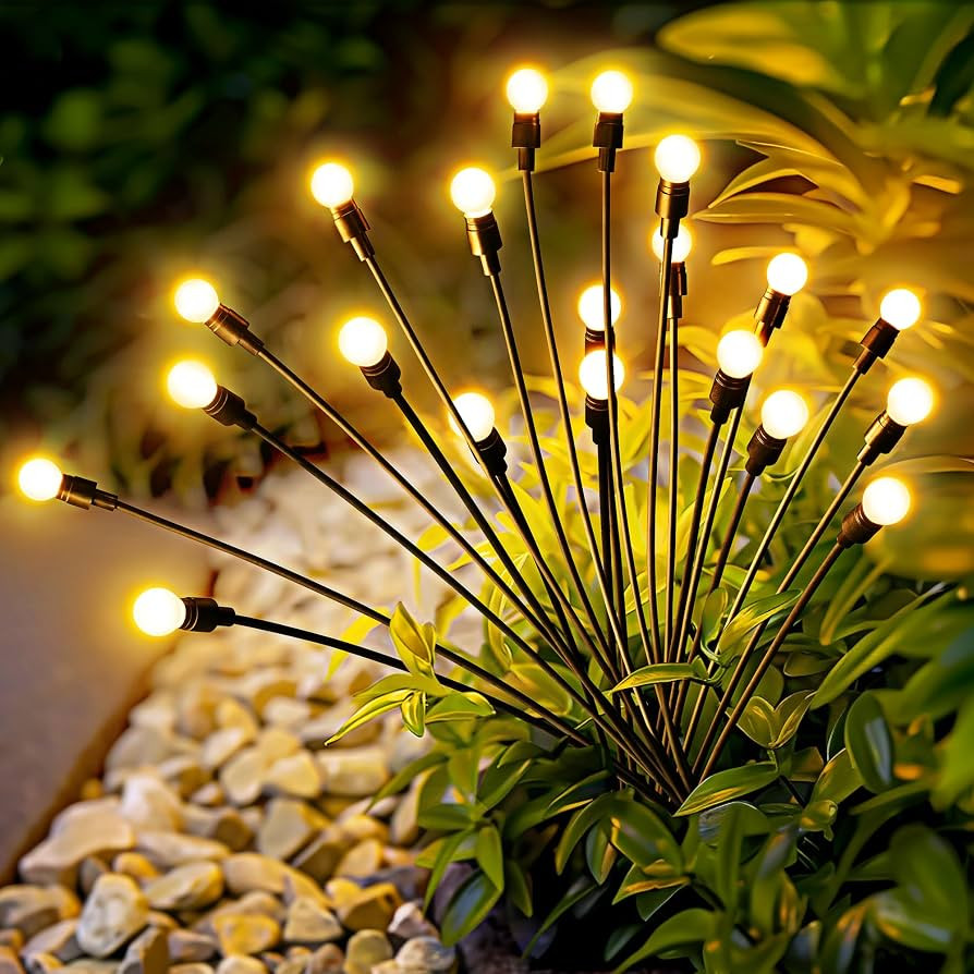 Solar Garden Lights, 20 LED Firefly Garden Lights Solar Outdoor, Solar Lights for Outside Sway by... | Amazon (US)