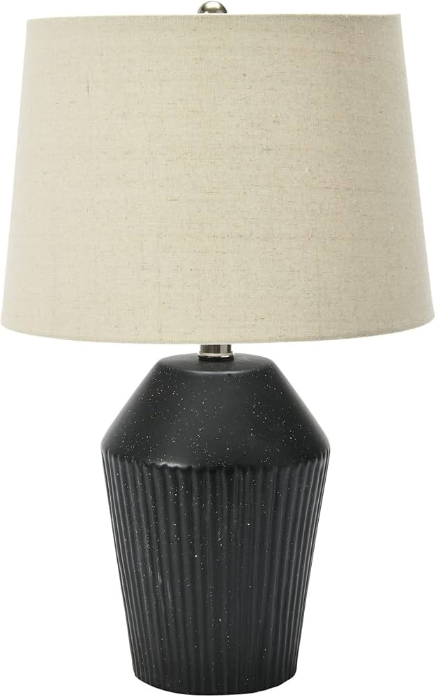 Creative Co-Op 13" Round Stoneware Desk Lamp, Black | Amazon (US)