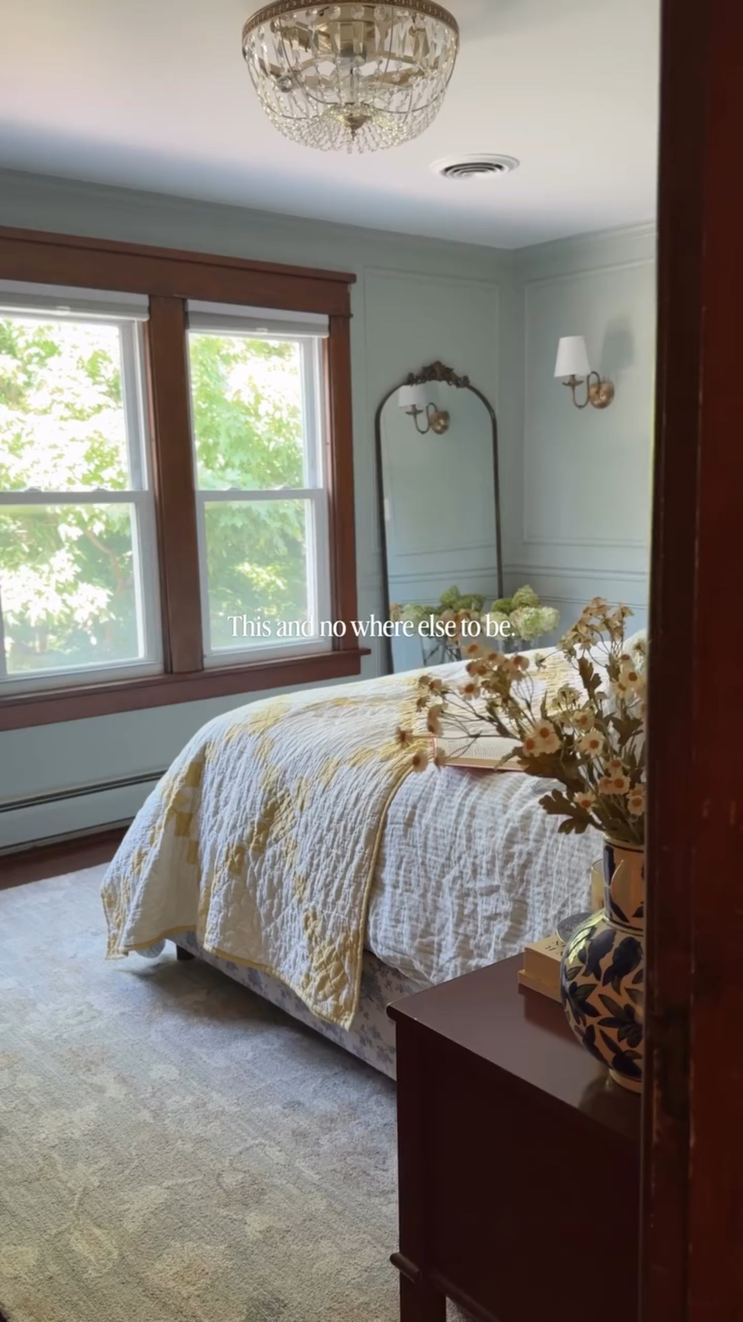 Does anyone else feel this way about their bedroom in the winter?🤗☺️❤️

Paint color: Light Blue by Farrow & Ball. 

-

#VintagePrimaryBedroom
#HeritageHomeStyle
#CollectedHome
#OldHomeCharm
#TimelessInteriors