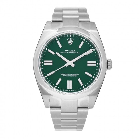 ROLEX

Stainless Steel 41mm Oyster Perpetual Watch Green 124300 | Fashionphile