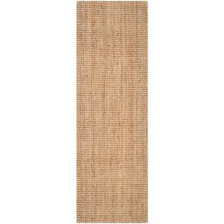 SAFAVIEH Natural Fiber Beige 2 ft. x 7 ft. Solid Runner Rug NF747A-27 | The Home Depot