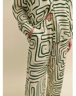 Nobody's Child Linen-blend Green Abstract Trouser | Simply Be | Simply Be (UK)