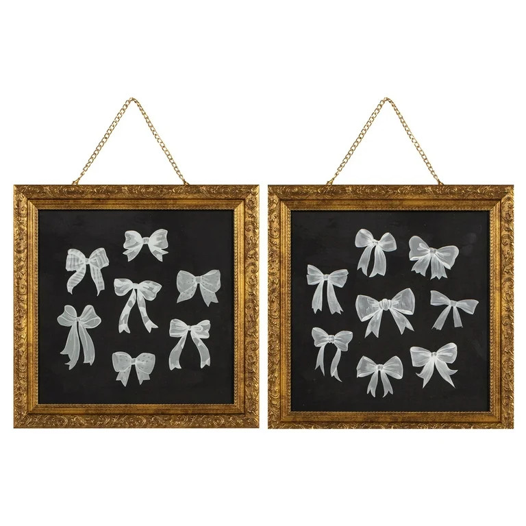 My Texas House White Bows On Black Framed Art 2pc Set 12x12 | Walmart (US)