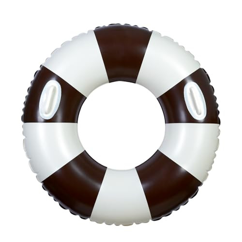 Large Swim Ring with Handles for Kids Adults, 35 Inch Classic Striped Pool Inner Tubes, Inflatabl... | Amazon (US)