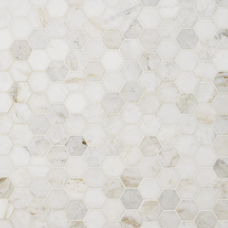 Polar White 2" Hexagon Marble Honeycomb Mosaic Wall & Floor Tile (0.96 Sq. Ft. / Sheet) | Wayfair North America