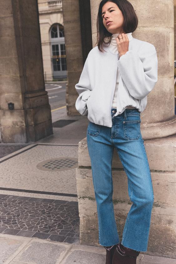 ELASTICATED TRIM SOFT BOMBER JACKET | Zara US