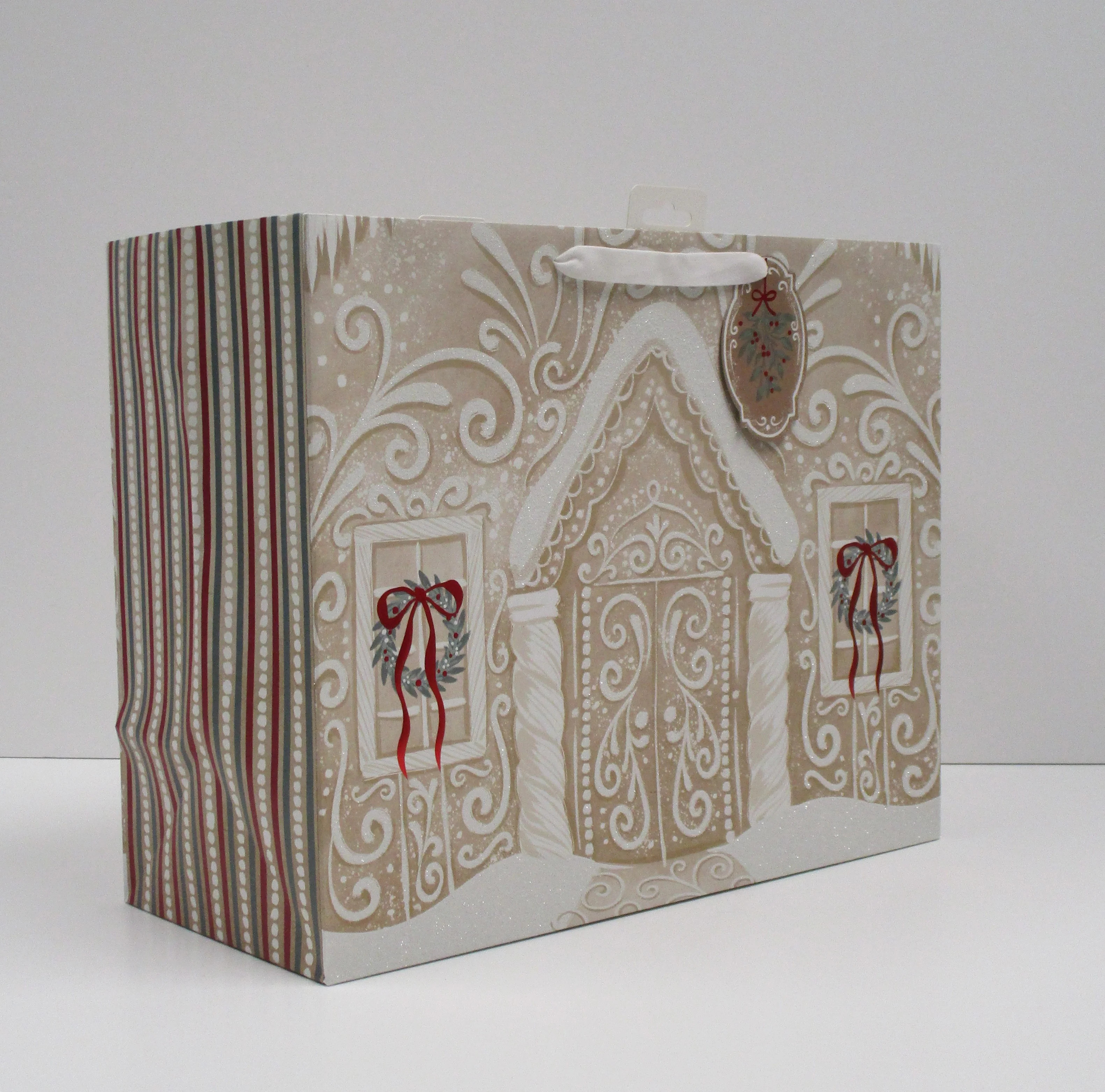 Extra Large Beige Gingerbread House Kraft Christmas Paper Gift Bag, 16" x 7" x 12.75", by Holiday... | Walmart (US)