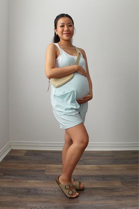 Casual bump style ☺️ 

Maternity tank size S
Romper size S
Sandals fit TTS
Belt bag - code DINH15 for 15% OFF

amazon fashion amazon finds romper overalls casual outfit summer outfit maternity pregnancy bump style 

#LTKunder50 #LTKbump #LTKsalealert