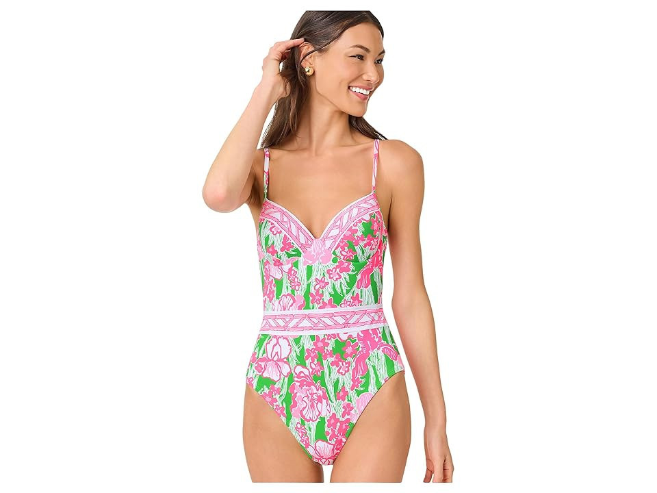 Lilly Pulitzer Palma One-Piece Women's Swimsuits One Piece Putting Green Hannah: 0 | Zappos.com