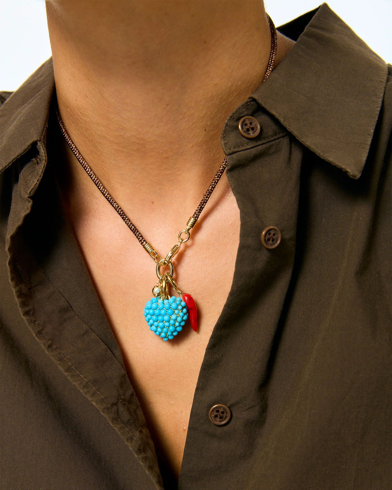 The Itsy Bitsy Happy Cord Charm Necklace | Roxanne Assoulin