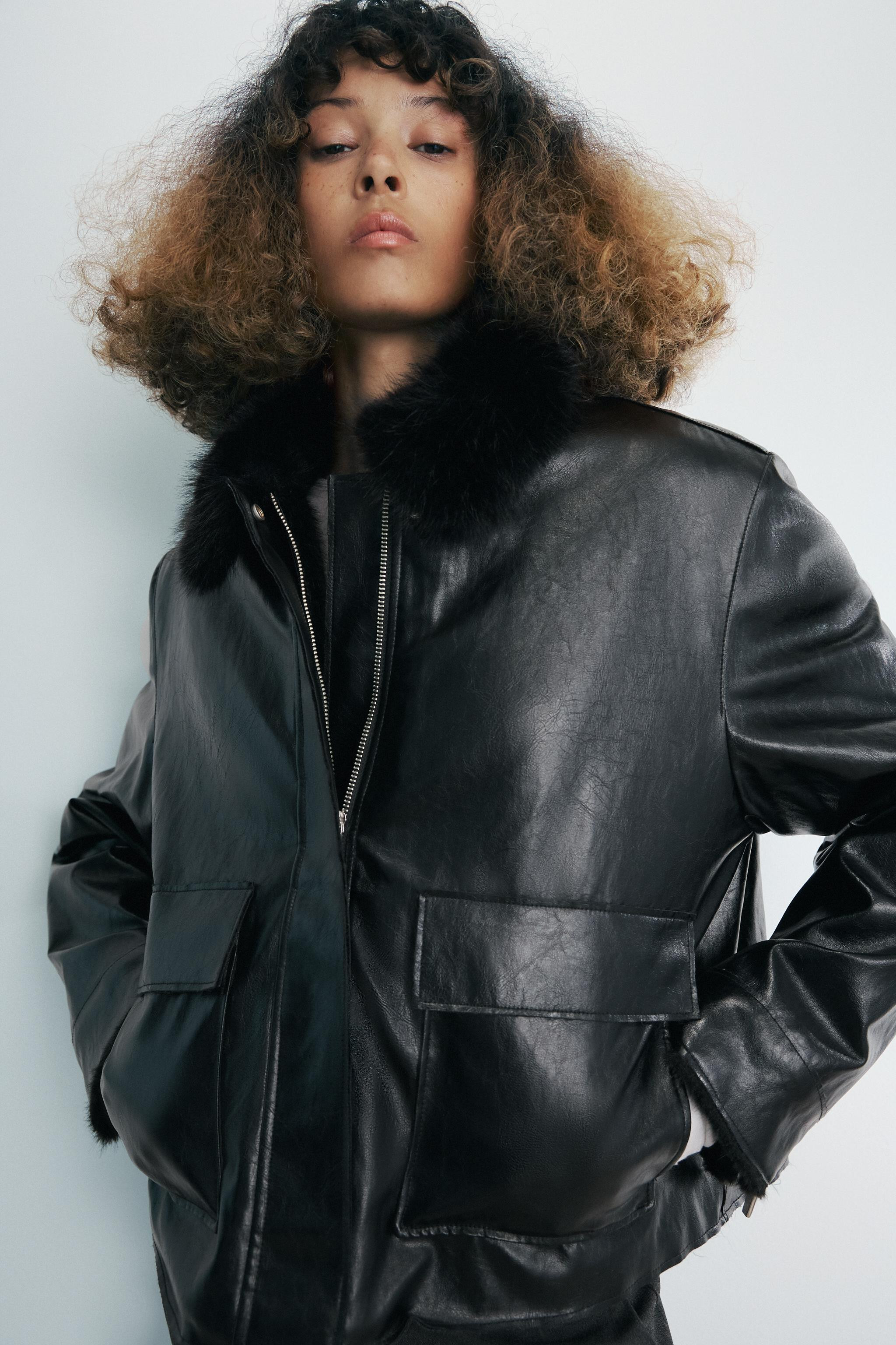 ZW COLLECTION LEATHER EFFECT JACKET | Zara UK