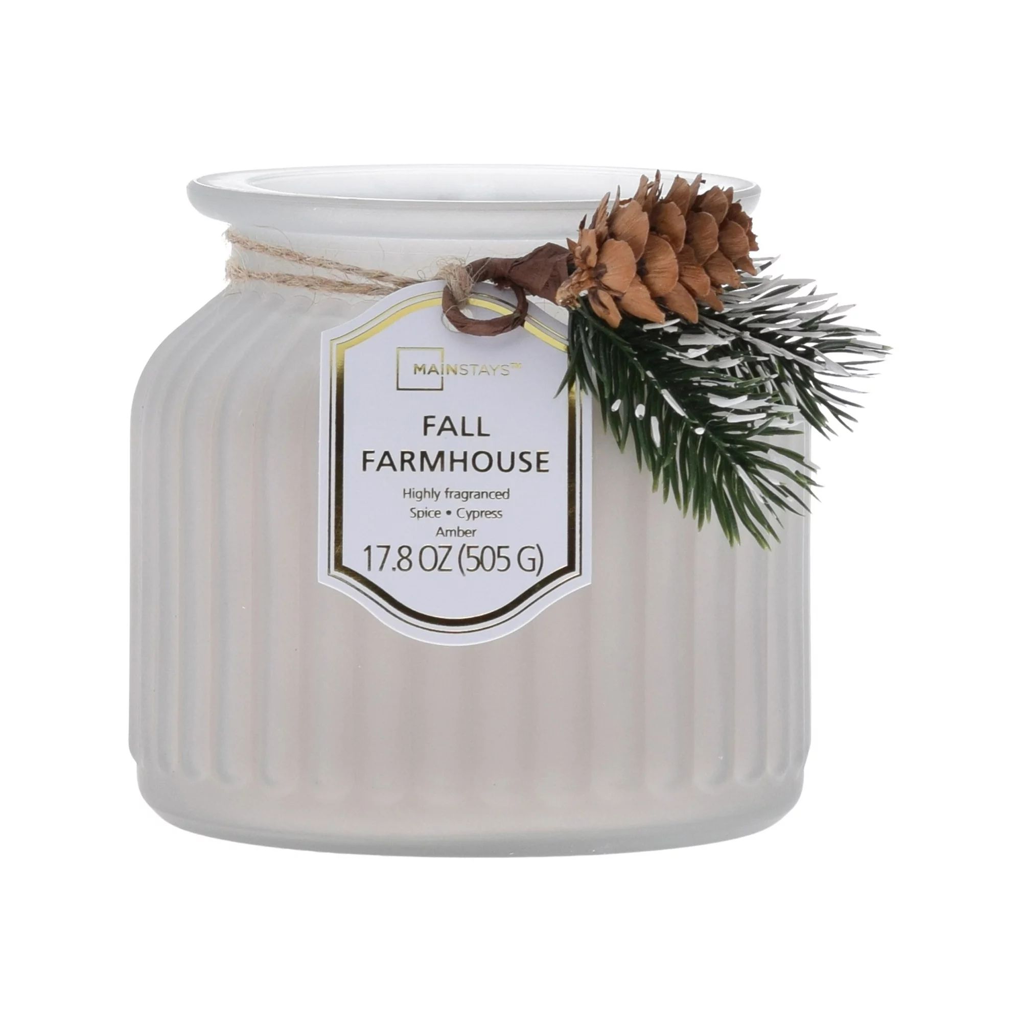 Mainstays 17.5oz 2-Wick Pagoda Jar Candle, Fall Farmhouse | Walmart (US)